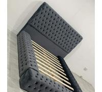 Stratus Interiors Ambassador Chesterfield Upholstered Platform Bed Frame - Add Professional Assembly & Delivery- Single - Gas Lift Ottoman Storage