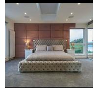 Stratus Interiors Ambassador Chesterfield Upholstered Platform Bed Frame-Doorstep Delivery Only No Assembly-Super King-Gas Lift Ottoman Storage