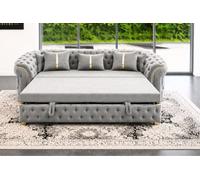 Stratus Interiors Ambassador Luxury Velvet Corner Sofa Bed With Gold Trim Detail