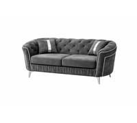 Stratus Interiors Ambassador Panel Sofa Luxury Design With Metal Trim Accents - 2 Seater - Gold Trim