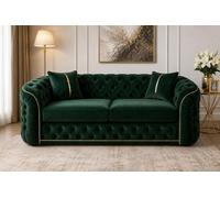 Stratus Interiors Ambassador Sofa Chesterfield Toronto Gold Trim Plush Velvet - Frills