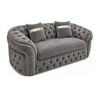 Stratus Interiors Ambassador Sofa Chesterfield Toronto Gold Trim Plush Velvet Sofa - Frills