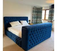 Stratus Interiors Ambassador TV Bed with Built-In Lift Luxury Non Storage Design in Blue | Size: King Stratus Interiors Blue King
