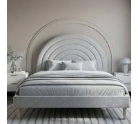 Stratus Interiors Arc Half Moon Teddy Boucle Bed Frame - Grey | Size: Junior Stratus Interiors Grey Junior