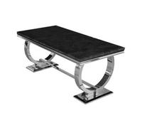 Stratus Interiors Arriana 1.8M Black & Gold Marble Dining Table - Modern Luxury - 180(W) 90(D) 74(H) Cm