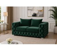 Stratus Interiors Ashley Chesterfield 2-Seater Sofa-Scatter Back Comfort & Style in Dark Green Stratus Interiors Dark Green