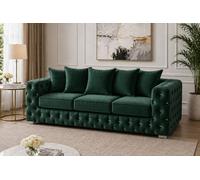 Stratus Interiors Ashley Chesterfield Scatter Back Sofa - Stylish 3 Seater Seating in Green Stratus Interiors Green