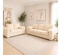 Stratus Interiors Ashley Cream Chesterfield Full Back Sofa Collection With Timeless Appeal-Set