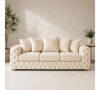 Stratus Interiors Ashley Cream Chesterfield Scatter Back Sofa Collection With Timeless Appeal-3 Seater