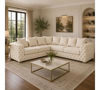 Stratus Interiors Ashley Cream Chesterfield Scatter Back Sofa Collection With Timeless Appeal-Corner