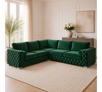 Stratus Interiors Ashley Dark Green Chesterfield Full Back Sofa Collection With Boutique Style-Corner