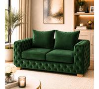 Stratus Interiors Ashley Dark Green Chesterfield Scatter Back Sofa Collection With Boutique Style-2 Seater