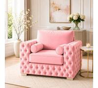 Stratus Interiors Ashley Light Pink Chesterfield Full Back Sofa Collection For Luxury Home Interiors-Armchair
