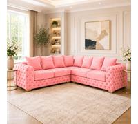 Stratus Interiors Ashley Light Pink Chesterfield Scatter Back Sofa Collection For Luxury Home Interiors-Corner