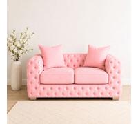 Stratus Interiors Ashley Light Pink Chesterfield Scatter Back Sofa Collection For Luxury Home Interiors-2 Seater