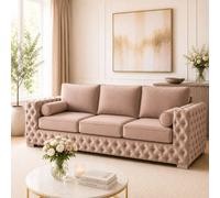 Stratus Interiors Ashley Mink Chesterfield Full Back Sofa Collection For Sophisticated Homes-3 Seater