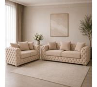 Stratus Interiors Ashley Mink Chesterfield Scatter Back Sofa Collection For Sophisticated Homes-Set