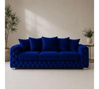 Stratus Interiors Ashley Royal Blue Chesterfield Scatter Back Sofa Collection For Elegant Family Living-3 Seater