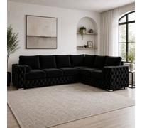 Stratus Interiors Ashley Signature Black Chesterfield Full Back Sofa Collection For Contemporary Interiors-Corner