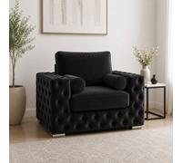 Stratus Interiors Ashley Signature Black Chesterfield Full Back Sofa Collection For Contemporary Interiors-Armchair