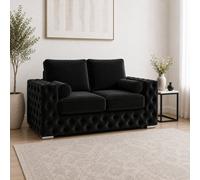 Stratus Interiors Ashley Signature Black Chesterfield Full Back Sofa Collection For Contemporary Interiors-2 Seater