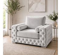 Stratus Interiors Ashley Silver Chesterfield Full Back Sofa Collection With Contemporary Glamour-Armchair
