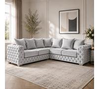 Stratus Interiors Ashley Silver Chesterfield Scatter Back Sofa Collection With Contemporary Glamour-Corner