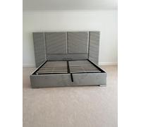 Stratus Interiors Atlas Wide Headboard Gold & Silver Trim Bed Frame - Add Professional Assembly & Delivery- Small Double - No Storage Type