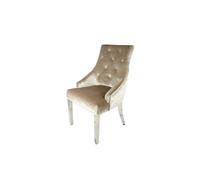 Stratus Interiors Bentley Velvet Lion Knocker Kitchen Dining Chair 56Wx72Dx103H 1Pcs in Cream | Size: 100 cm x 60 cm Stratus Interiors Cream 100 cm x 60 cm