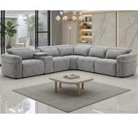 Stratus Interiors Bicester Large Corner Electric Recliner Sofa - Cupholders, Led Lights & Usb Charging - Grey