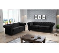 Stratus Interiors Chesterfield Upholstered Velvet Arena Sofa - Doorstep Delivery Only No Assembly - 3 Plus 2 Seater Sofa