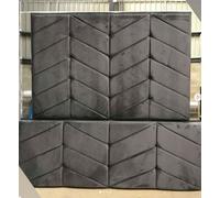 Stratus Interiors Chevron Art Deco Design Mirrored Bed - Add Professional Assembly And Delivery To Room Of Choice - King - No Storage Type