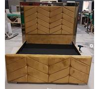 Stratus Interiors Chevron Art Deco Design Mirrored Bed - Add Professional Assembly And Delivery To Room Of Choice - Small Double - No Storage Type