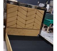 Stratus Interiors Chevron Art Deco Design Mirrored Bed - Doorstep Delivery Only No Assembly - Single - Gas Lift Ottoman Storage Type