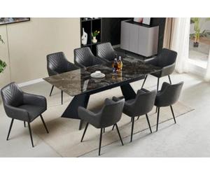 Stratus Interiors Chicago Extendable Ceramic Top Dining Table - Black, Modern Extendable Design, 160-200 Cm