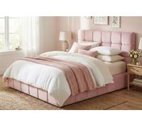 Stratus Interiors Cloud Bed Fabric Cubed Platform Bed Optional Storage - Add Professional Assembly & Delivery- Double - No Storage Type