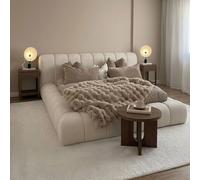 Stratus Interiors Cloud Bubble Low Platform Gas Lift Storage Bed Frame Cream | Size: Super King Stratus Interiors Cream Super King