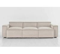 Stratus Interiors Cube Modern Sectional 3 Seater Fabric Sofa - Modular Living Room Couch, Contemporary Upholstered Furniture - Cream