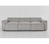 Stratus Interiors Cube Modern Sectional 3 Seater Fabric Sofa - Modular Living Room Couch, Contemporary Upholstered Furniture - Light Grey