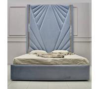 Stratus Interiors Diamond Geometric Headboard Bed Frame - Super King - Gas Lift Storage Type