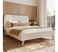 Stratus Interiors Diana Curved Headboard Teddy Boucle Bed Frame - Double