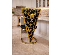 Stratus Interiors Dragon Dining Chairs Gold Geometric Accents With Lion Knocker Black
