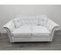 Stratus Interiors Elegance Chesterfield Back Velvet Sofa Plain Seating Cushions - Doorstep Delivery Only No Assembly - 1 Seater