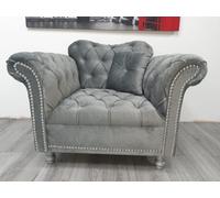 Stratus Interiors Elegance Chesterfield Curved Arm Buttoned Seat Sofa - 1 Seater