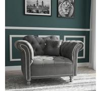 Stratus Interiors Elegance Chesterfield Curved Arm Buttoned Seat Sofa - Doorstep Delivery Only No Assembly - 1 Seater