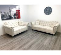 Stratus Interiors Elegance Chesterfield Curved Arm Buttoned Seat Sofa - Doorstep Delivery Only No Assembly - L Shape Corner