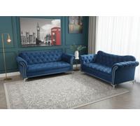 Stratus Interiors Elegance Chesterfield Curved Arm Buttoned Seat Sofa - Doorstep Delivery Only No Assembly - 3 Seater Plus 2 Seater Set