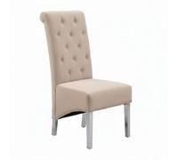 Stratus Interiors Emma Tall Lion Knocker Velvet Dining Chair - Beige