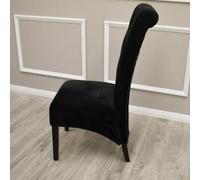 Stratus Interiors Emma Tall Lion Knocker Velvet Dining Chair - Black Crush Velvet