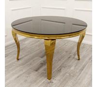 Stratus Interiors Gold Louis Dining Table With Gold Long Metal Legs - 1.8 Mt - Black